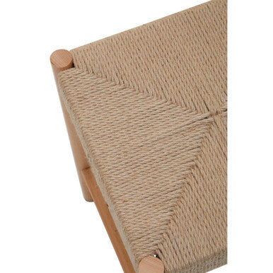 Bandar Natural Rope Beechwood Stool with Handwoven Seat