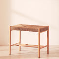Bandar Small Natural Rope Beechwood Bench with Handwoven Seat