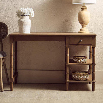 Heritage One Drawer Natural Wood Desk
