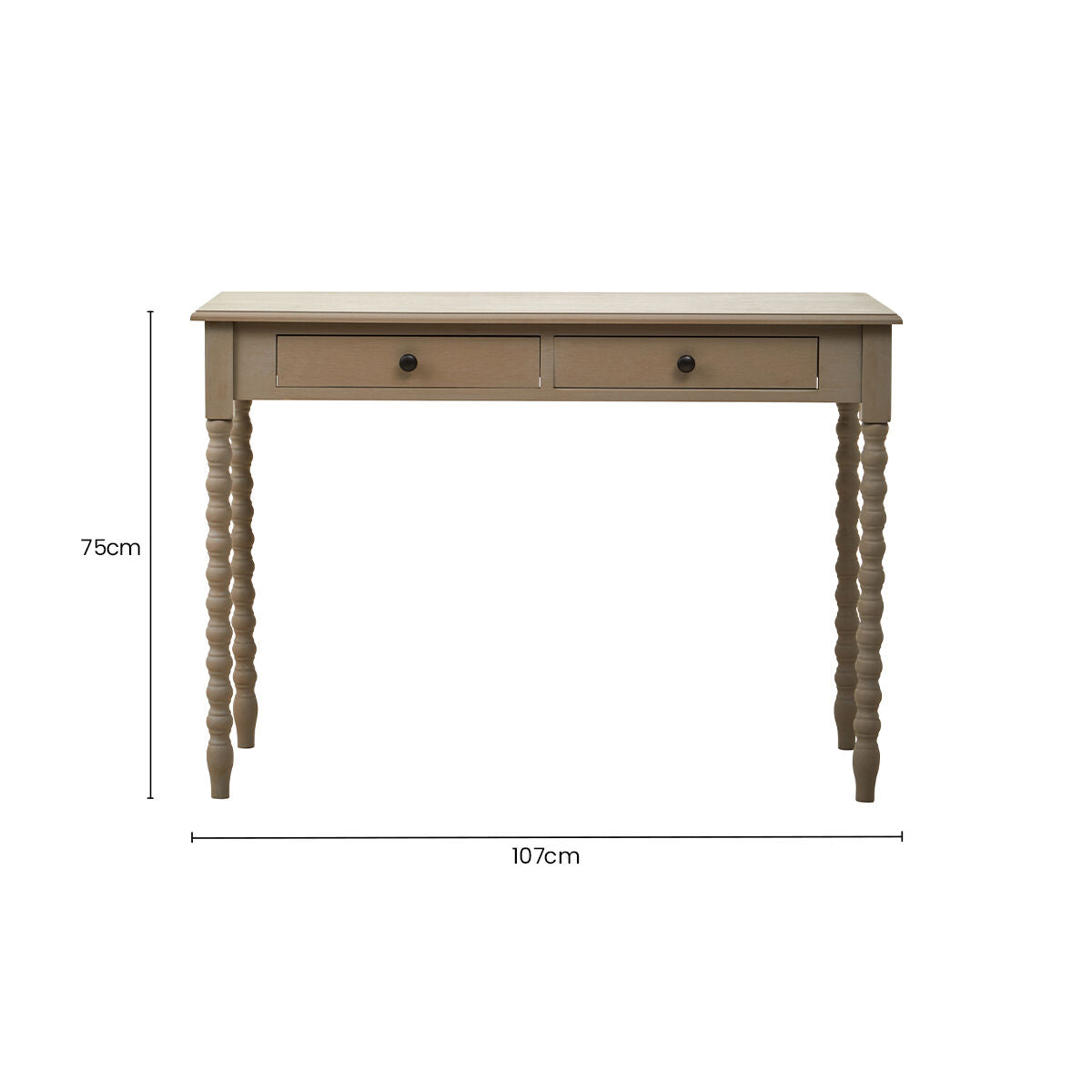 Heritage Two Drawer Desk with Natural Wash