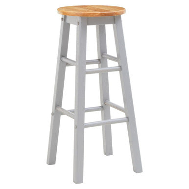 Chester Natural Wood Kitchen or Bar Stool with Footrest