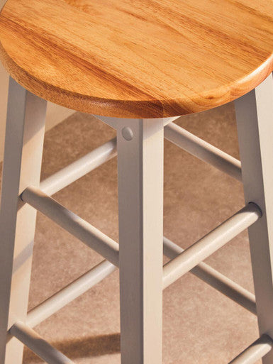 Chester Natural Wood Kitchen or Bar Stool with Footrest