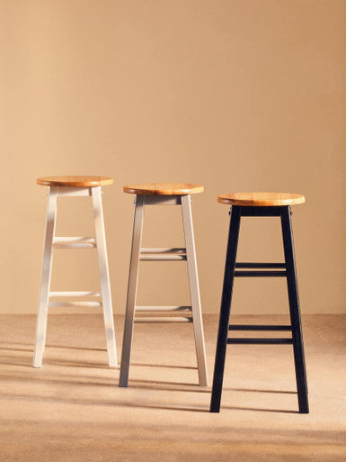 Chester Natural Wood Kitchen or Bar Stool with Footrest
