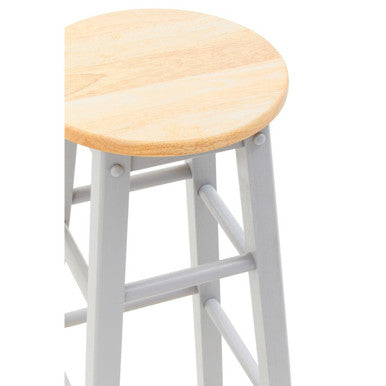 Chester Natural Wood Kitchen or Bar Stool with Footrest