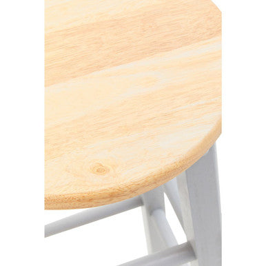 Chester Natural Wood Kitchen or Bar Stool with Footrest