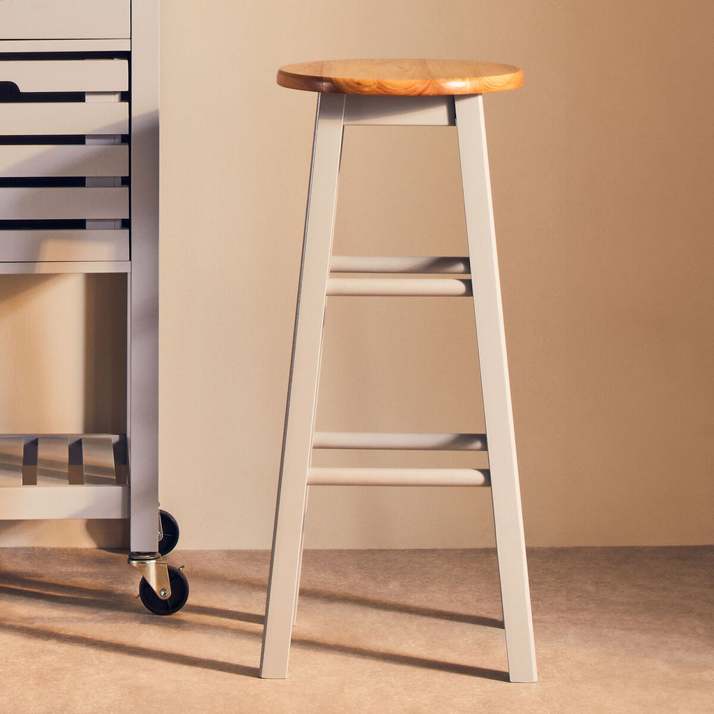Chester Natural Wood Kitchen or Bar Stool with Footrest