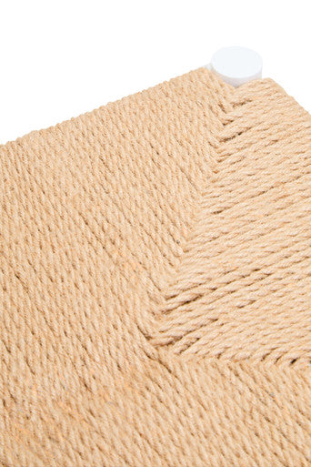 Bandar Small Natural Rope White Beechwood Bench with Handwoven Seat