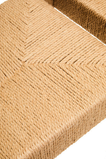 Bandar Large Natural Rope White Beechwood Bench with Handwoven Seat
