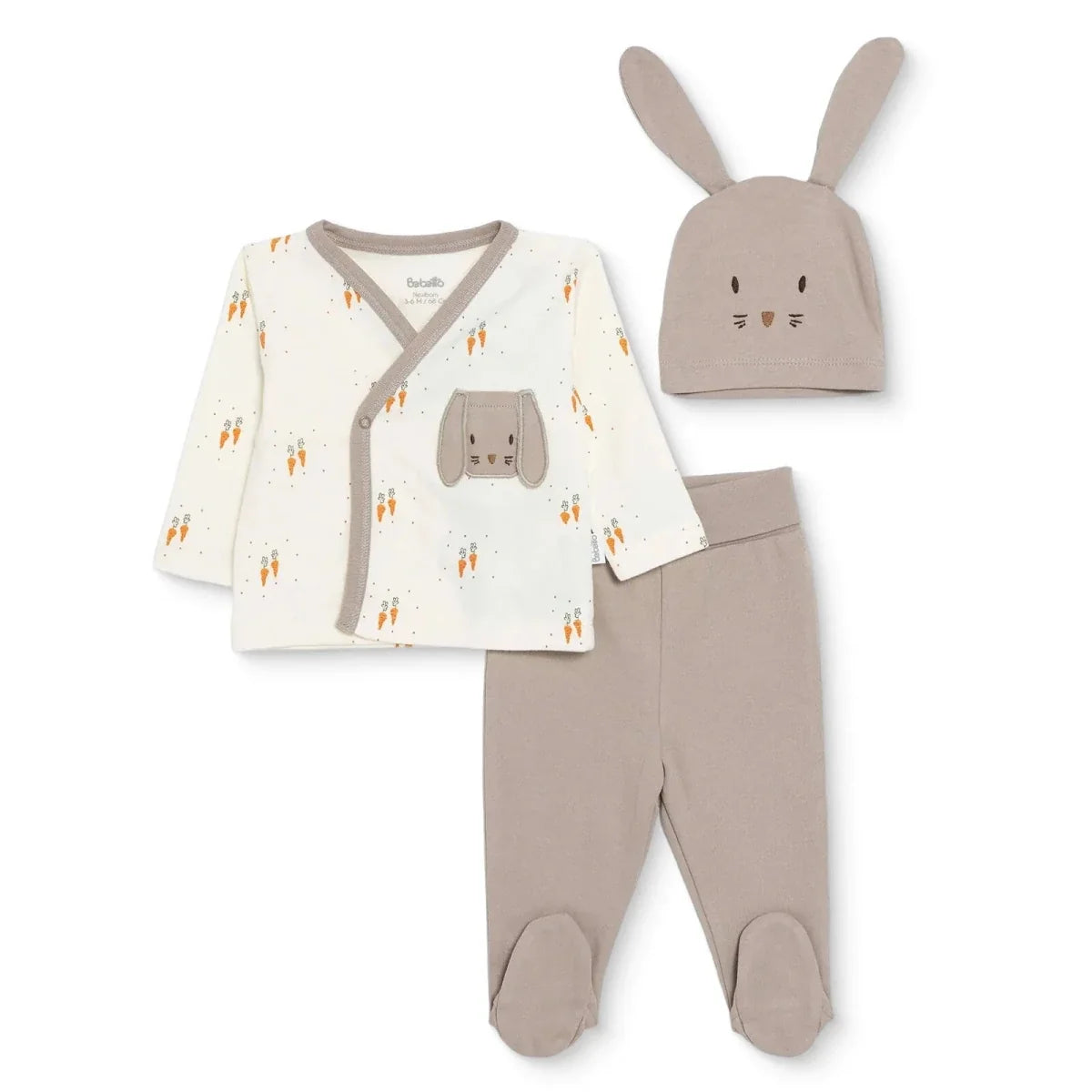 Bebetto Baby Hat, Vest & Bottoms Set (Newborn to 3-6 Months)