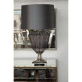 Annot Smoke Glass Table Lamp with Grey Silk Shade