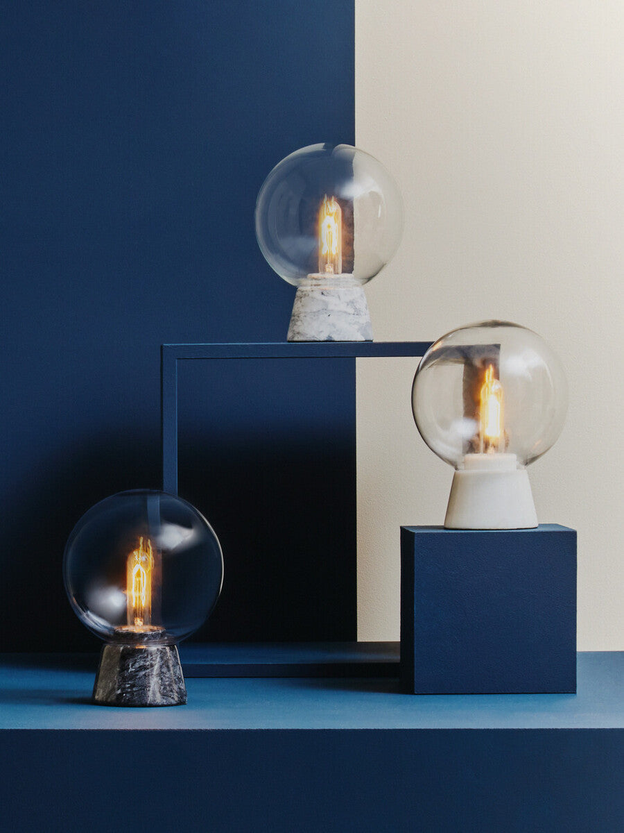 Lamonte Globe Lamp with Grey Marble Base