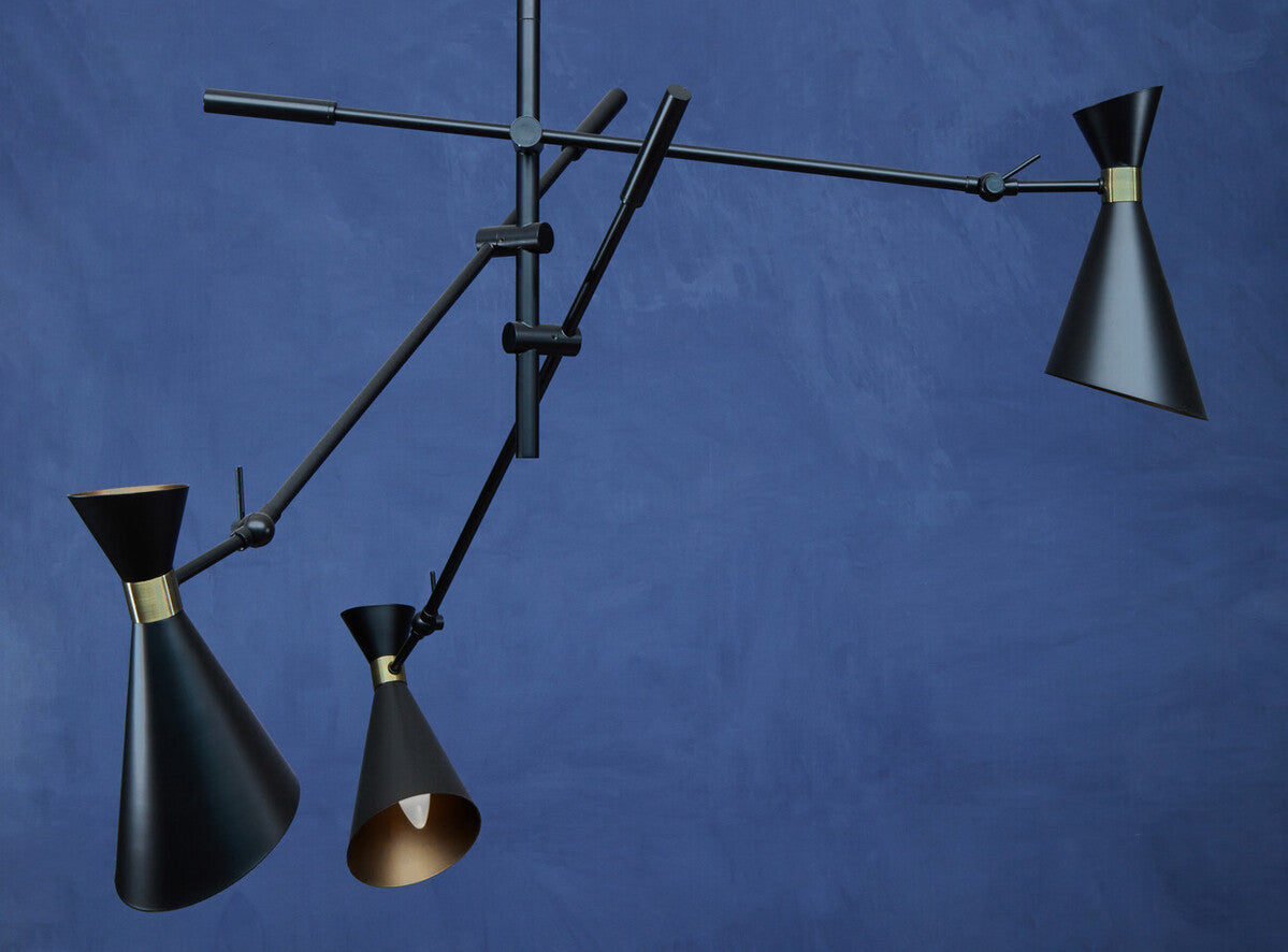 Linox 3 Shade Black And Gold Pendant