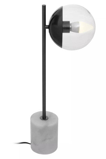 Revive Black Finish Metal Table Lamp with Marble Base