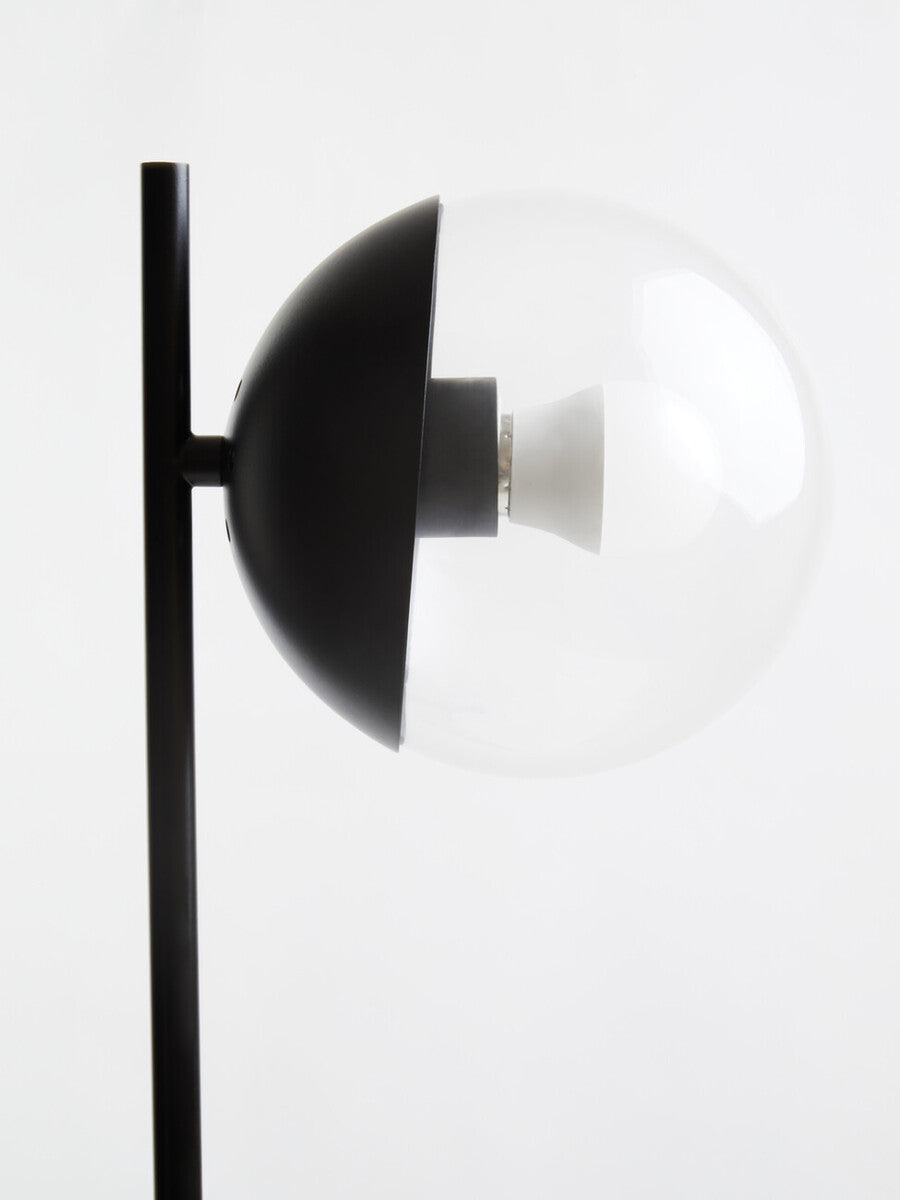 Revive Black Finish Metal Table Lamp with Marble Base