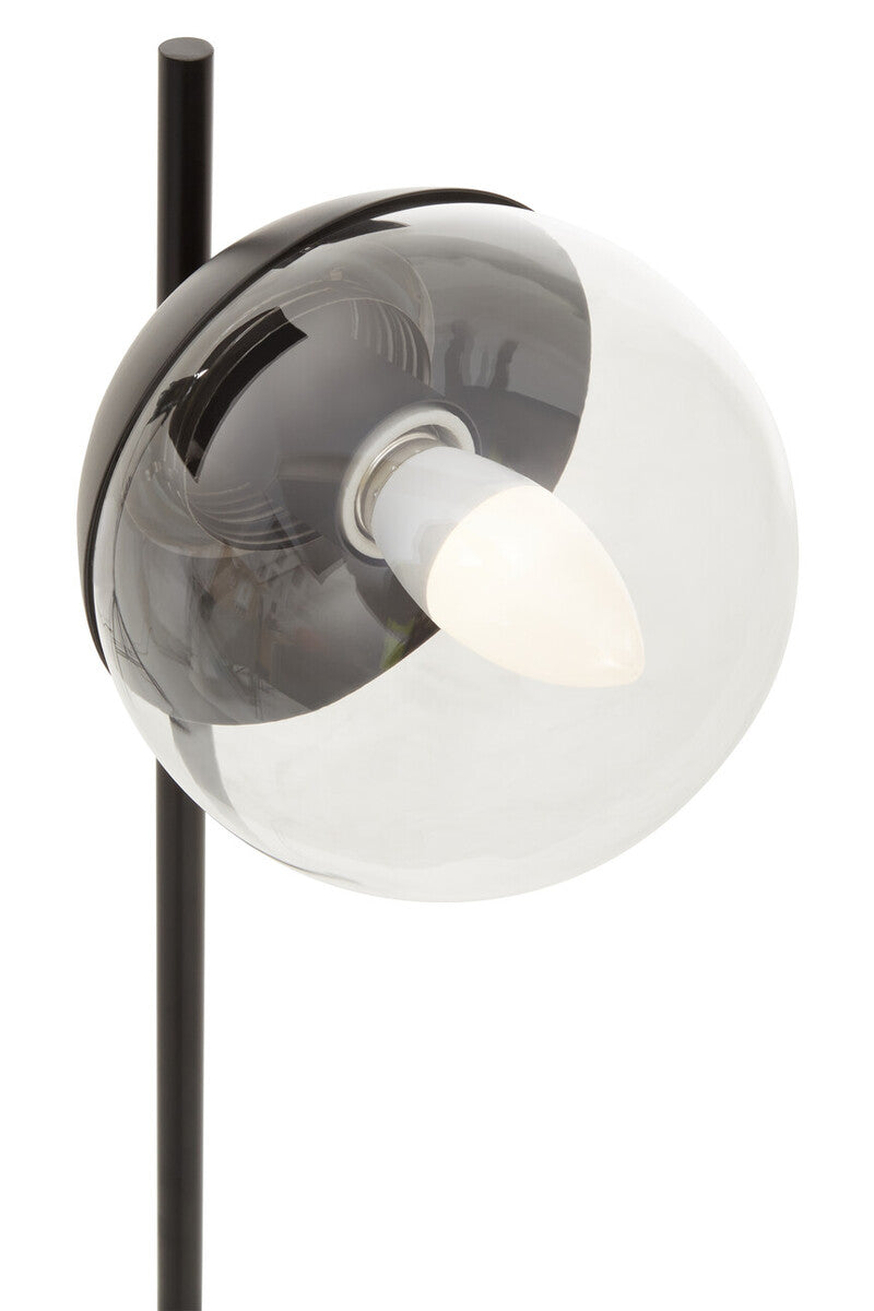 Revive Black Finish Metal Table Lamp with Marble Base