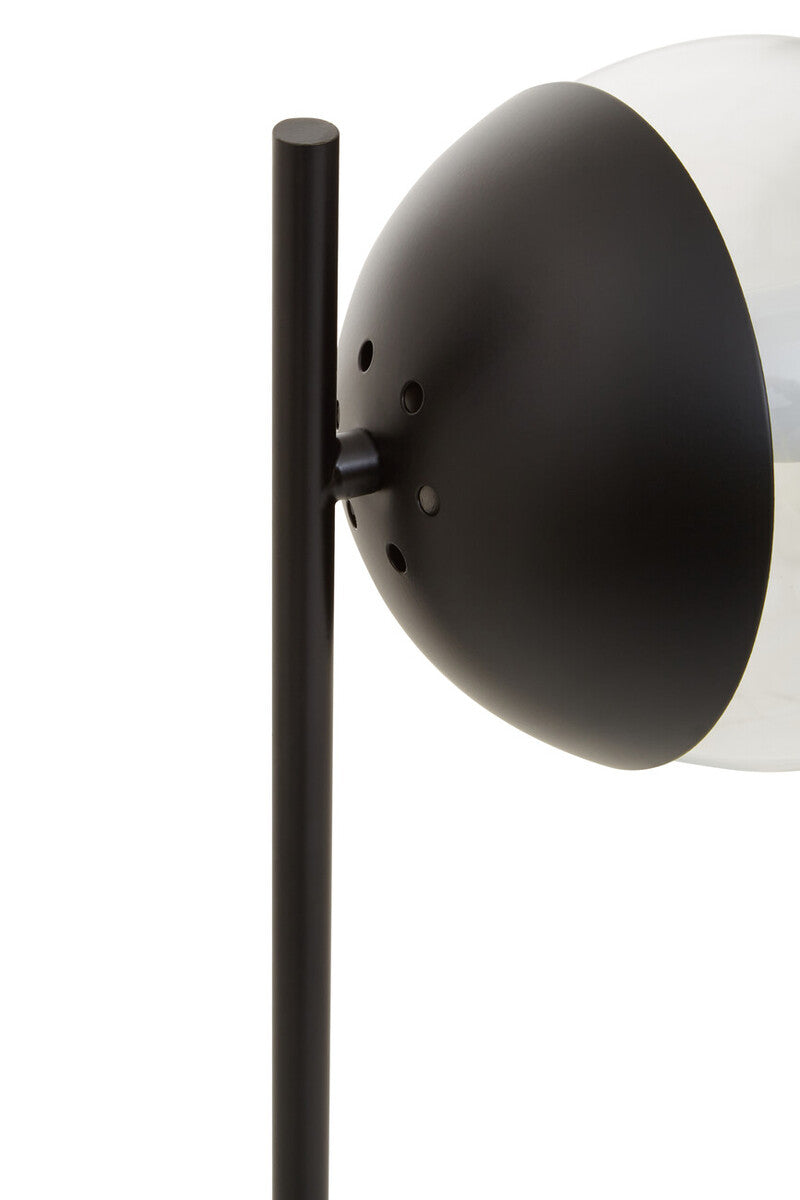 Revive Black Finish Metal Table Lamp with Marble Base