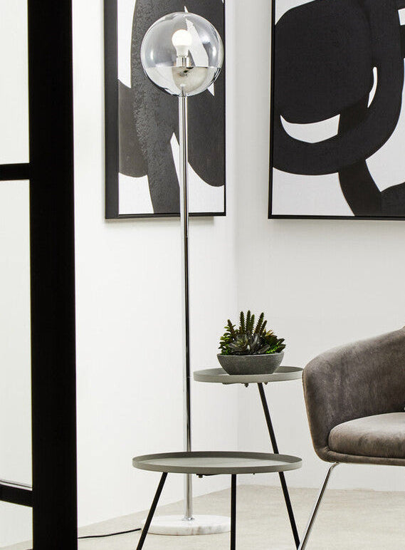 Revive Chrome Finish Metal Floor Lamp