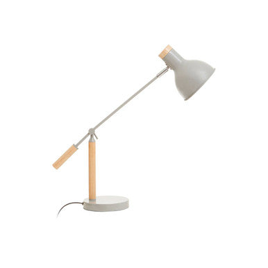 Stockholm Matte Grey and Wood Adjustable Desk Lamp