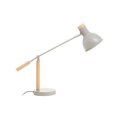Stockholm Matte Grey and Wood Adjustable Desk Lamp