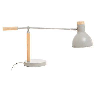 Stockholm Matte Grey and Wood Adjustable Desk Lamp