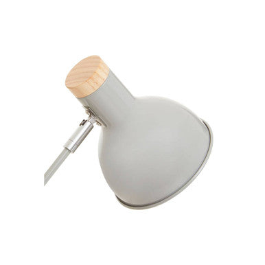 Stockholm Matte Grey and Wood Adjustable Desk Lamp