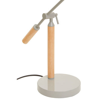 Stockholm Matte Grey and Wood Adjustable Desk Lamp