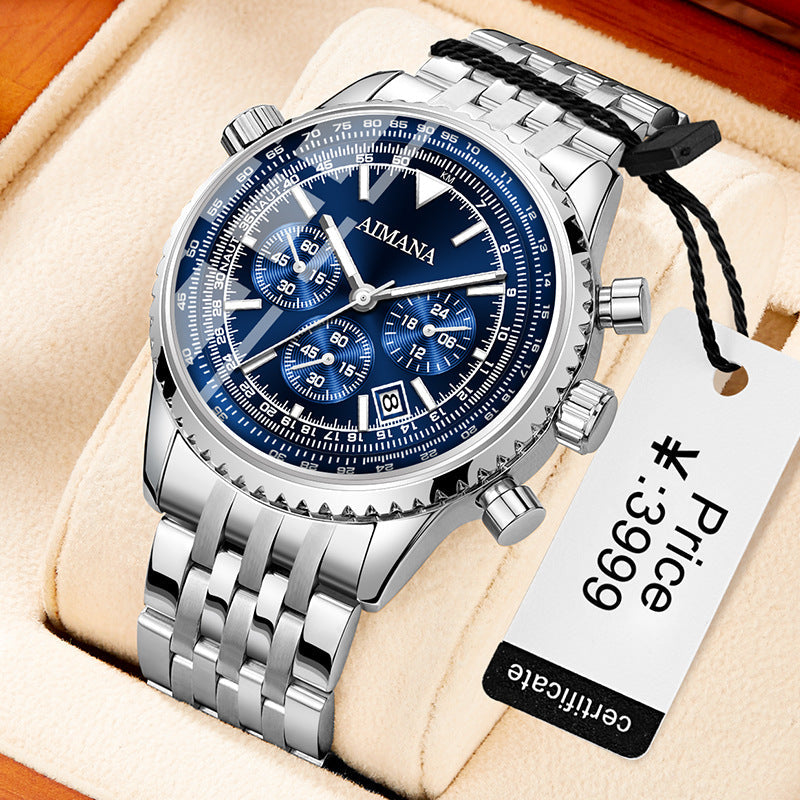 Quartz Three Eyes And Six Needles Men's Watch