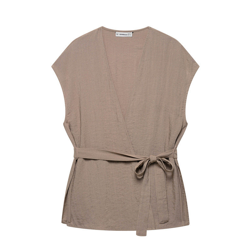 Kimono Vest Bell-bottom Pants Suit