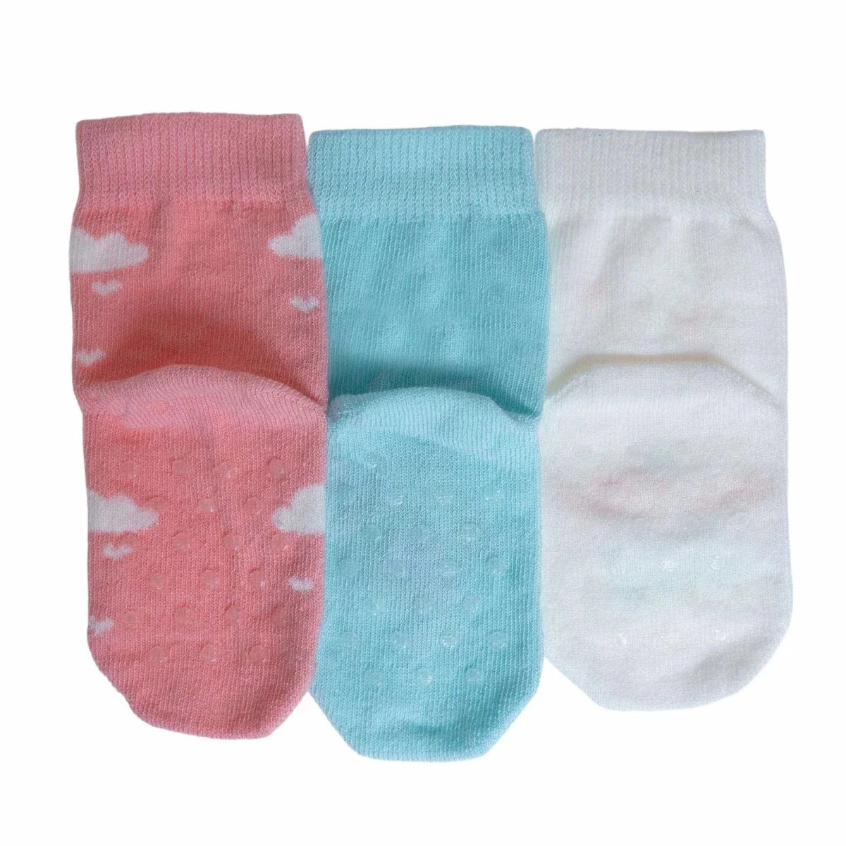 HelloBaby 3 Pack Heart Print Non-Slip Baby Socks (Newborn to 4-5 Years)
