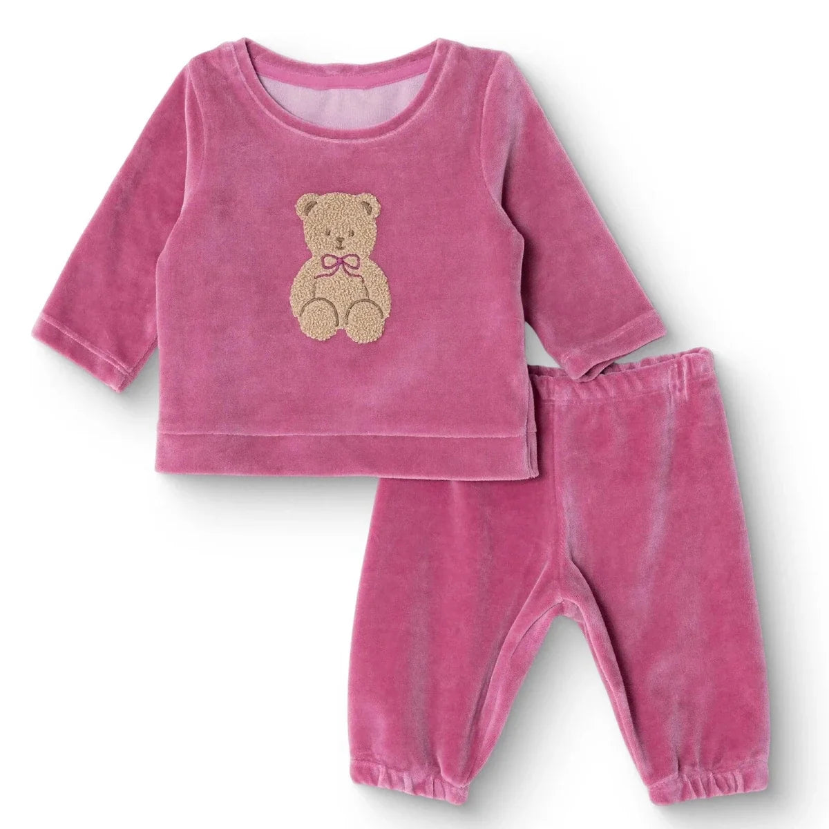 HelloBaby Velour Long Sleeve Baby Pyjama Set (3-6 Months to 3-4 Years)