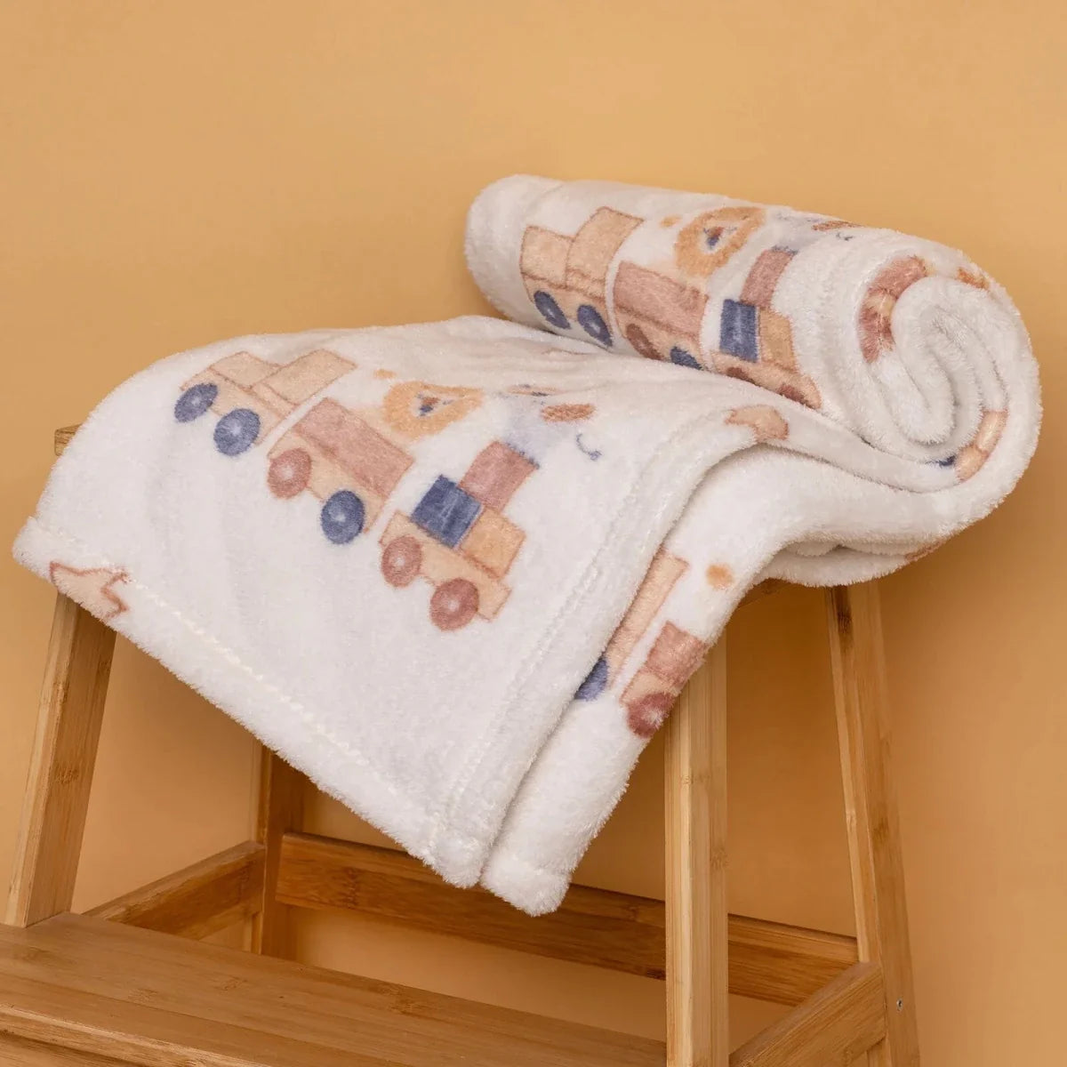 Little Dreams Train Print Wellsoft Fleece Baby Blanket (90 x 110 cm)