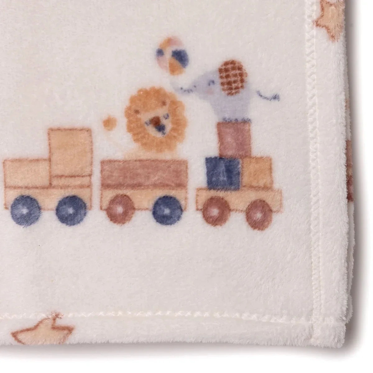Little Dreams Train Print Wellsoft Fleece Baby Blanket (90 x 110 cm)