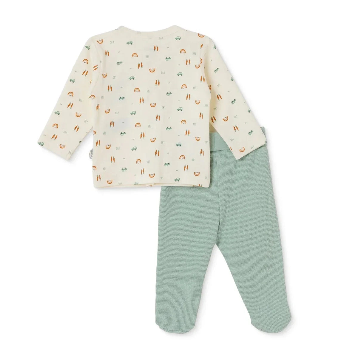 Bebetto Car Print Baby Cardigan & Footed Leggings Set (Newborn to 6-9 Months)