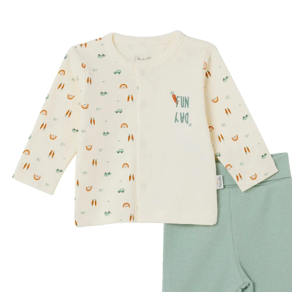 Bebetto Car Print Baby Cardigan & Footed Leggings Set (Newborn to 6-9 Months)