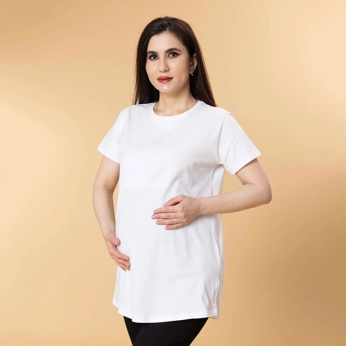 Baby Mom Plain Women's Maternity Short Sleeve T-Shirt (S to 2XL)