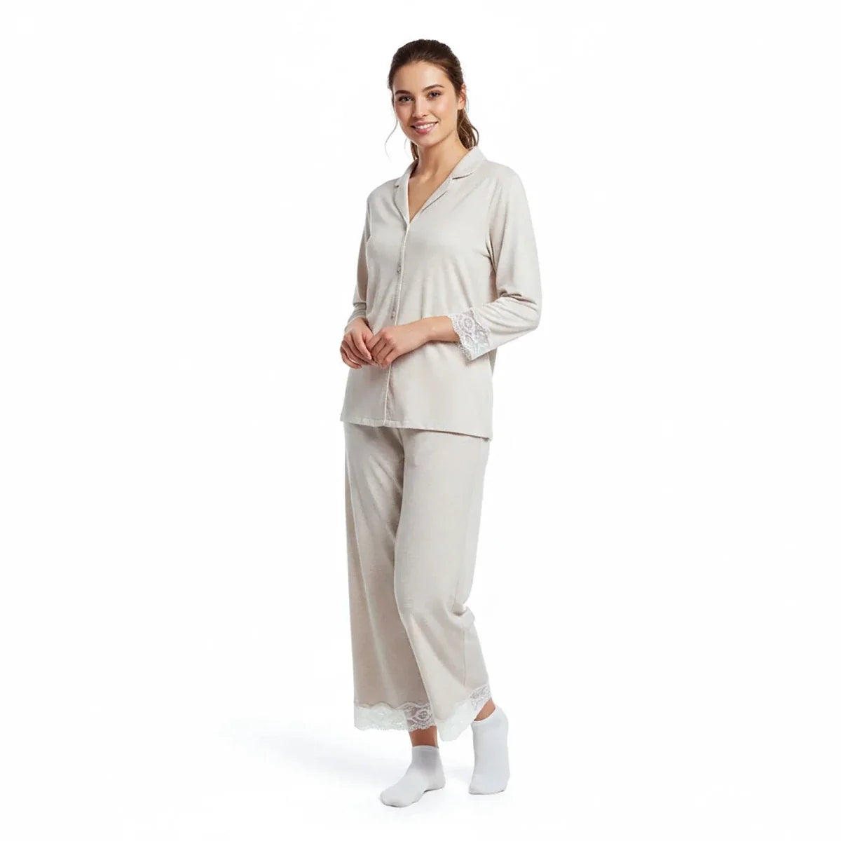 Baby Mom Women's V-Neck Button Front Pyjama Set (S to 2XL)