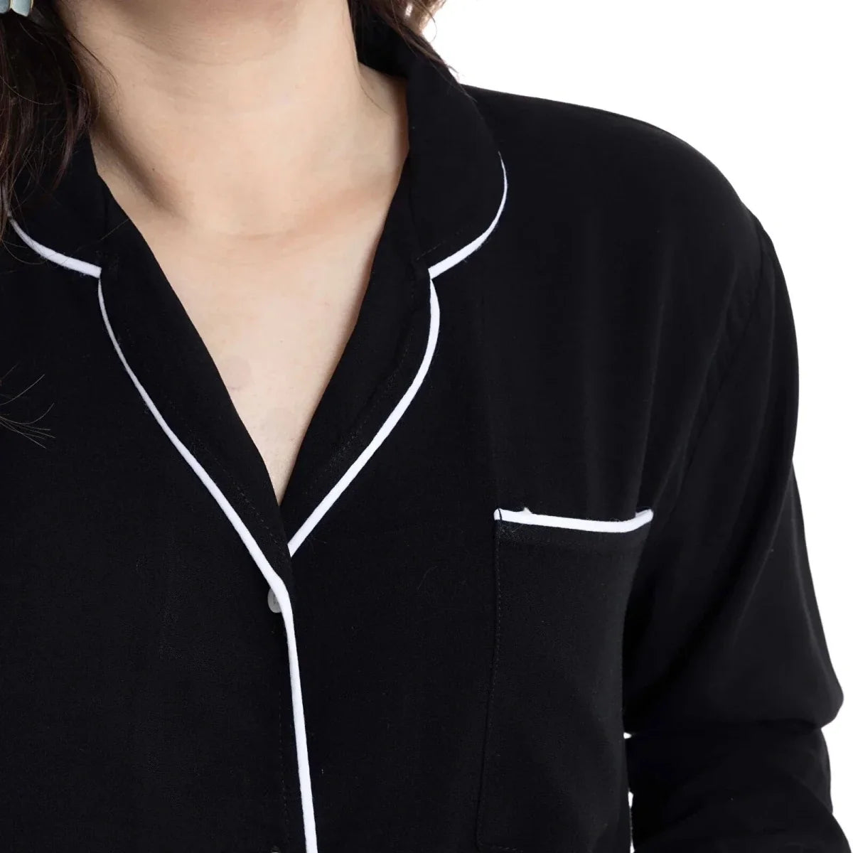 Baby Mom Buttoned Women's Maternity Long Sleeve Viscose Pyjama Set (S to 2XL)