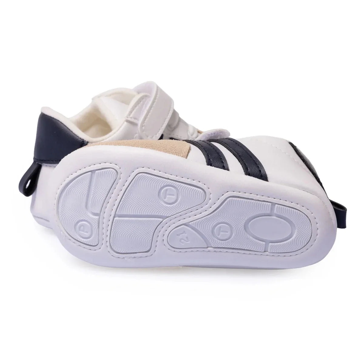 HelloBaby Striped Touch-Fastening Faux Leather First Walker Baby Shoes