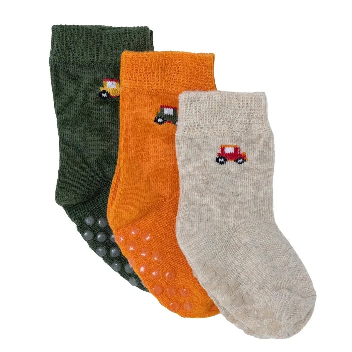 HelloBaby Car Print 3 Pack Non-Slip Baby Socks (Newborn to 3-4 Years)