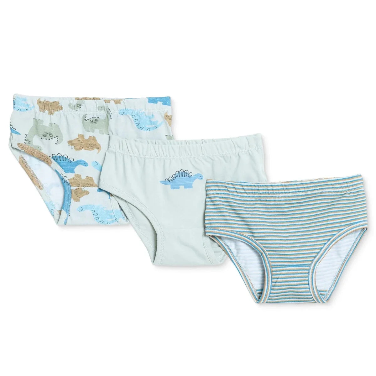HelloBaby 3 Pack Striped Dinosaur Print Baby Briefs (12 Months to 4-5 Years)
