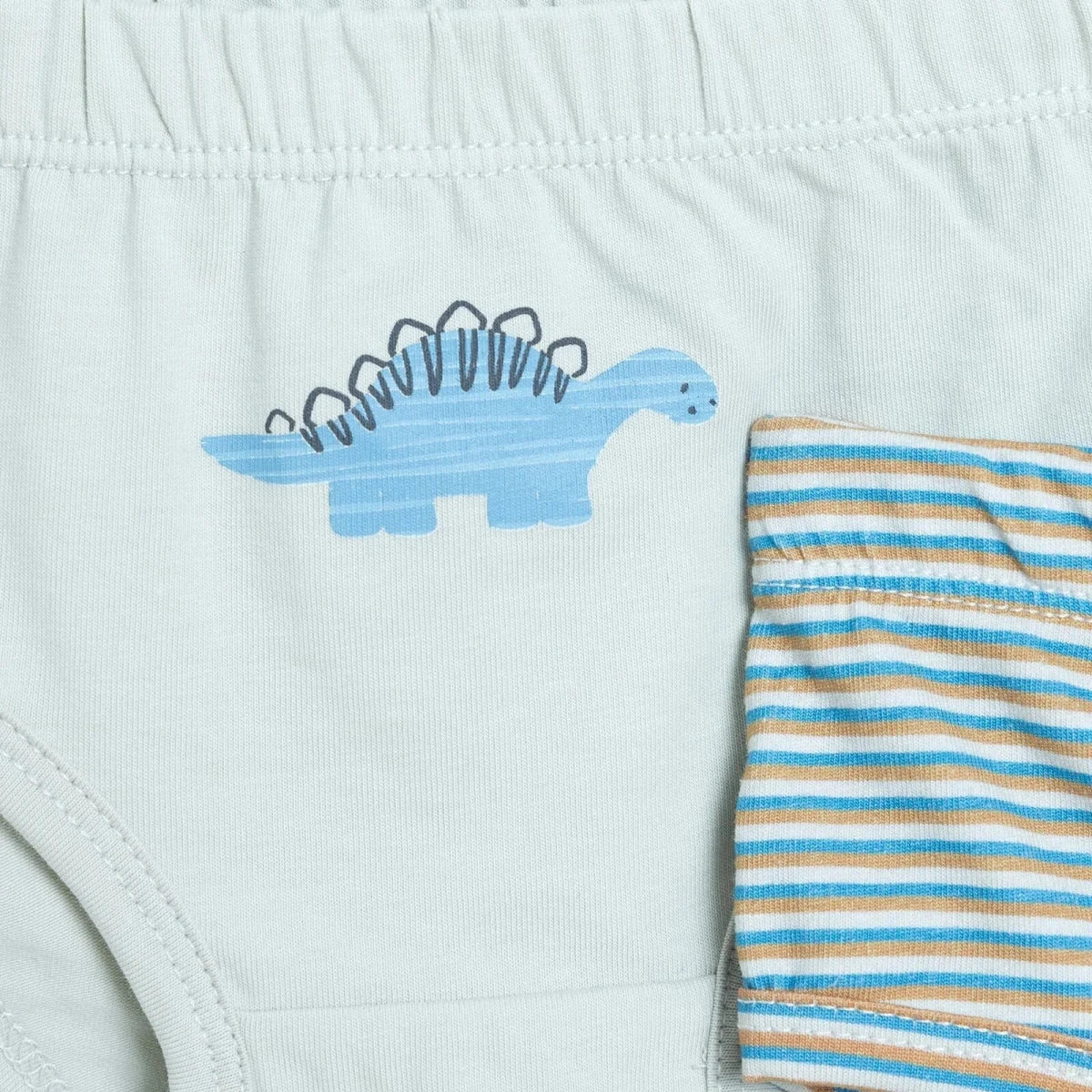 HelloBaby 3 Pack Striped Dinosaur Print Baby Briefs (12 Months to 4-5 Years)