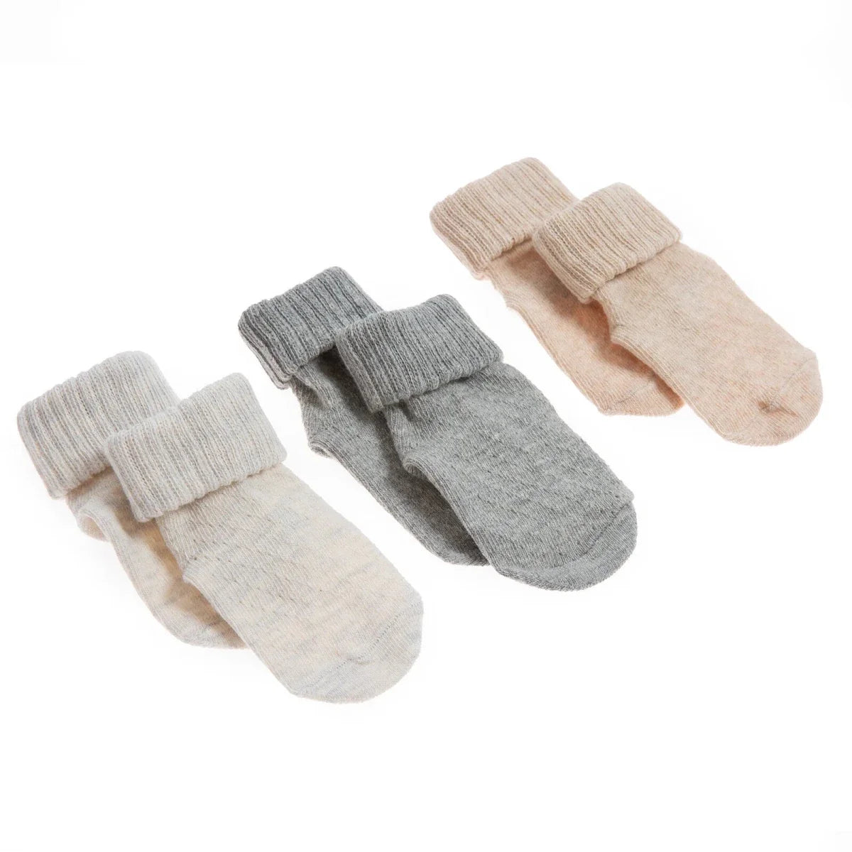 HelloBaby 3 Pack Roll-Top Baby Socks (Newborn to 12-24 Months)