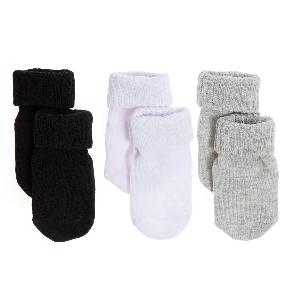 HelloBaby 3 Pack Roll-Top Baby Socks (Newborn to 12-24 Months)