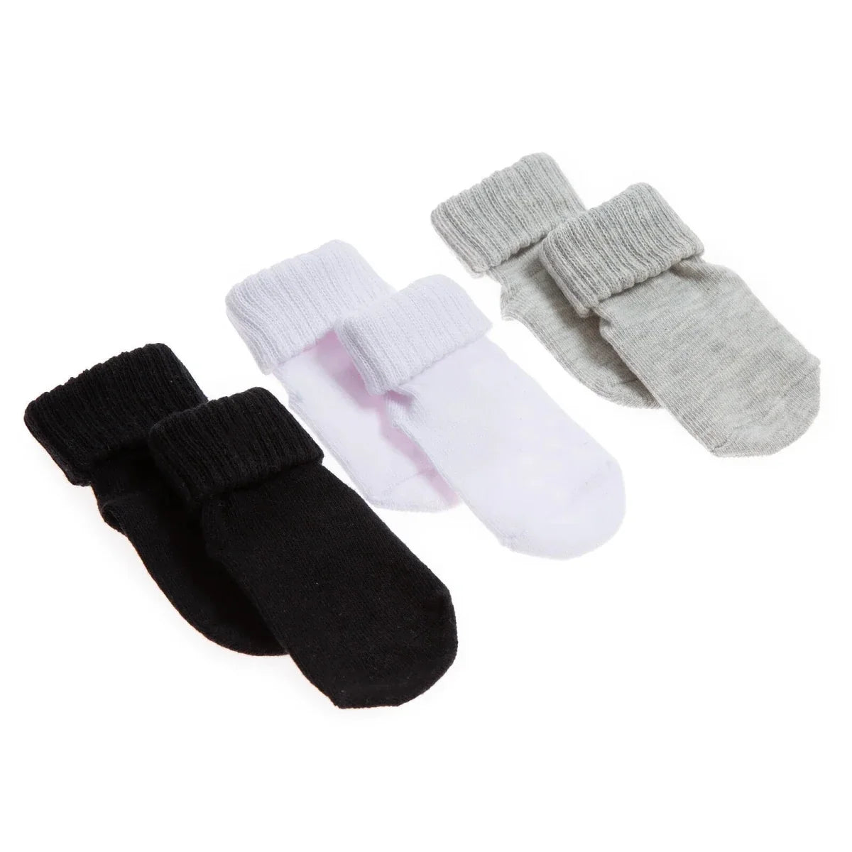 HelloBaby 3 Pack Roll-Top Baby Socks (Newborn to 12-24 Months)