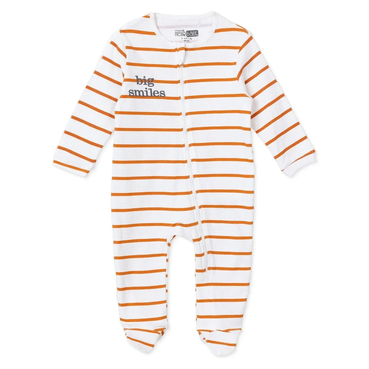 HelloBaby Striped Long Sleeve Baby Sleepsuit with Feet (Newborn to 6-9 Months)