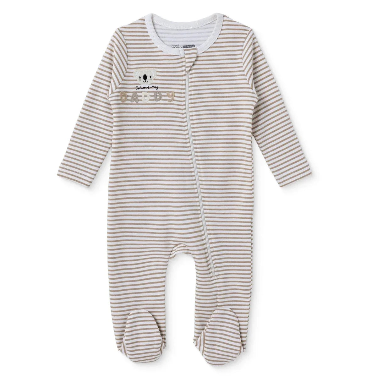 HelloBaby Striped Long Sleeve Baby Sleepsuit with Feet (Newborn to 6-9 Months)