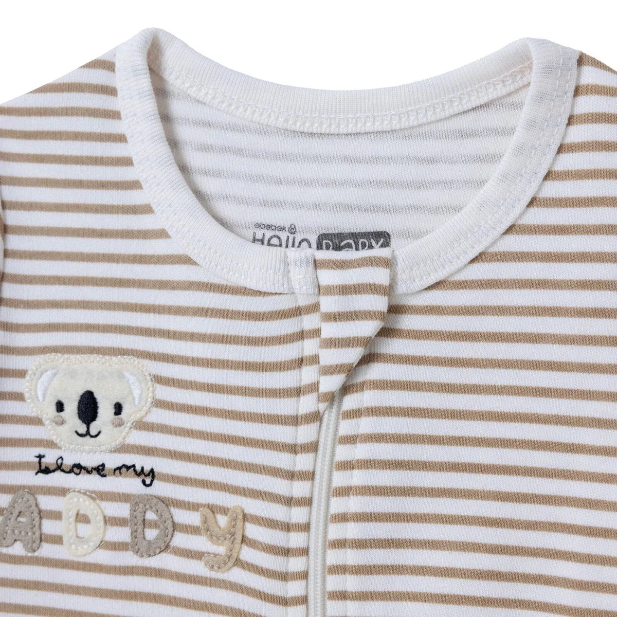 HelloBaby Striped Long Sleeve Baby Sleepsuit with Feet (Newborn to 6-9 Months)