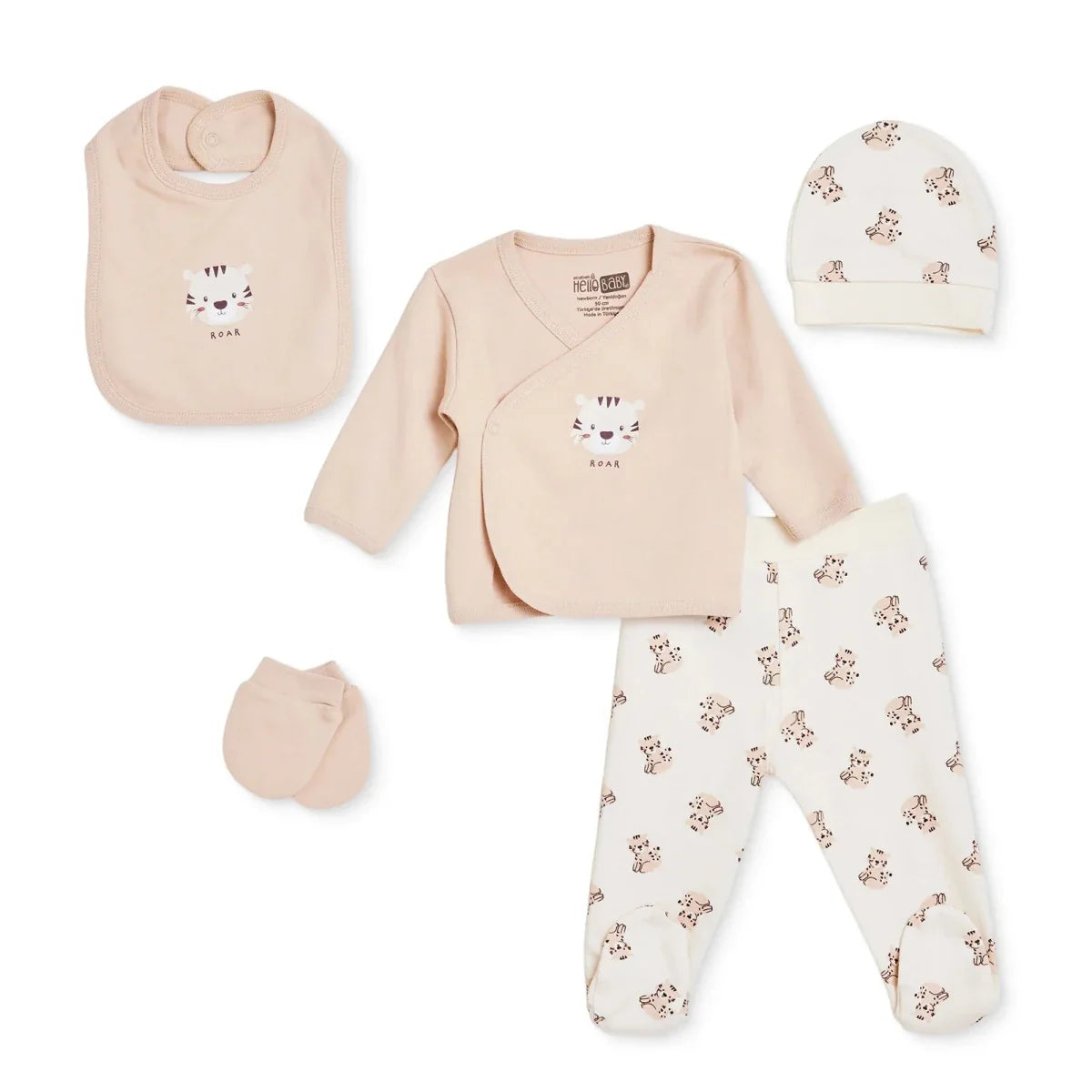 HelloBaby 5 Piece Lion Print Baby Hospital Bag Set (Newborn)