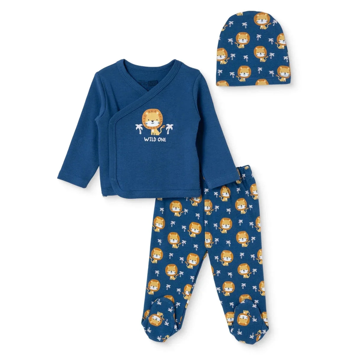 HelloBaby Vehicle Print Baby Hat, Vest & Bottoms Set (Newborn to 3-6 Months)