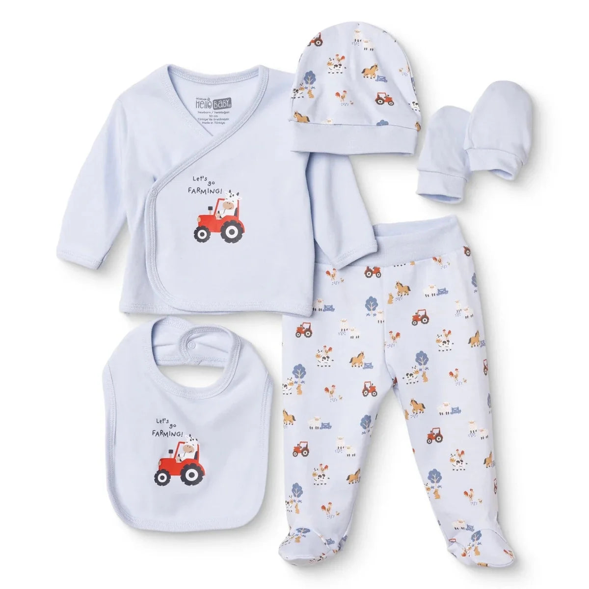 HelloBaby 5 Piece Car Print Baby Hospital Bag Set (Newborn)